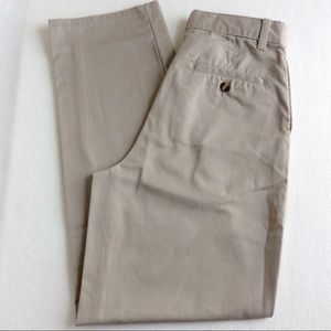 Boys Flat Front Tan Khaki Uniform Pants